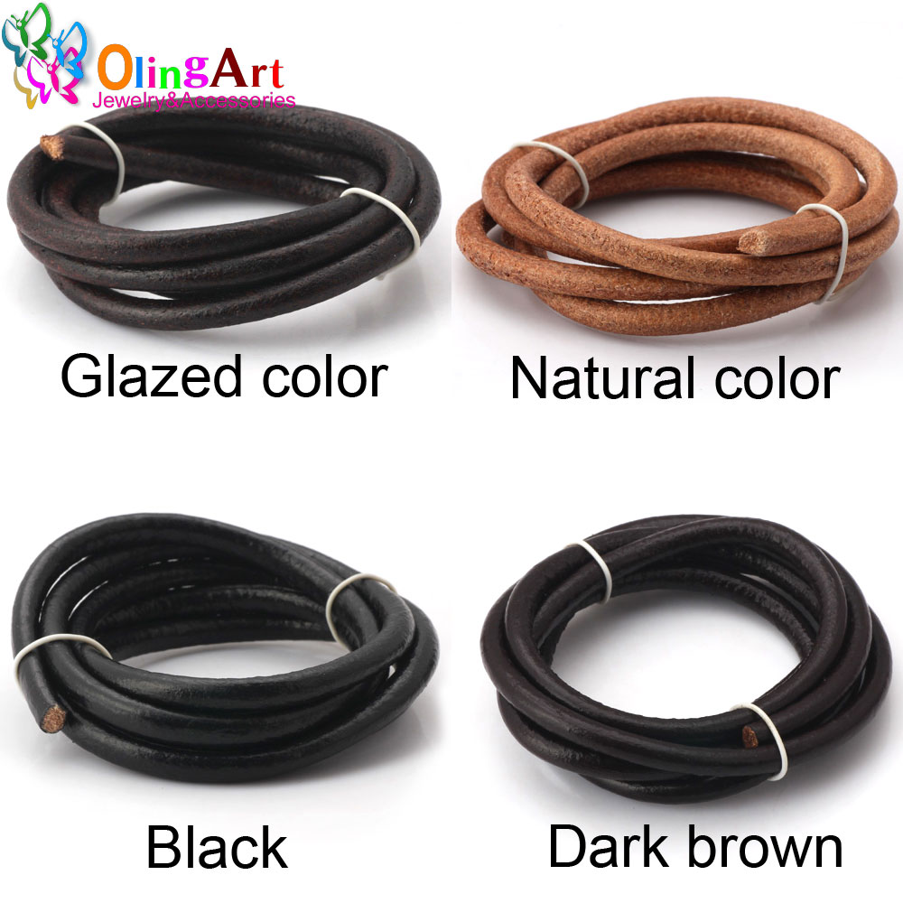 Patent Leather Shine - Olingart Dia 1.5/2/3/4/5/6Mm Hitam/Alami/Coklat/Glasir Kulit Tali